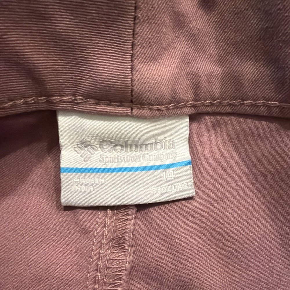 Columbia Holly Hideaway Pants Women's Size 14 Straight Leg Button Up Pink - Picture 5 of 9